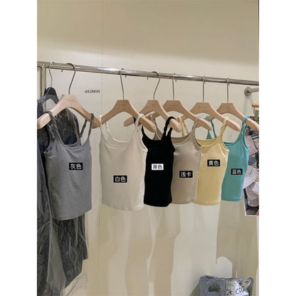 Twisted Padded Slim-Fit Camisole Blouse