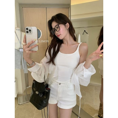 Twisted Padded Slim-Fit Camisole Blouse