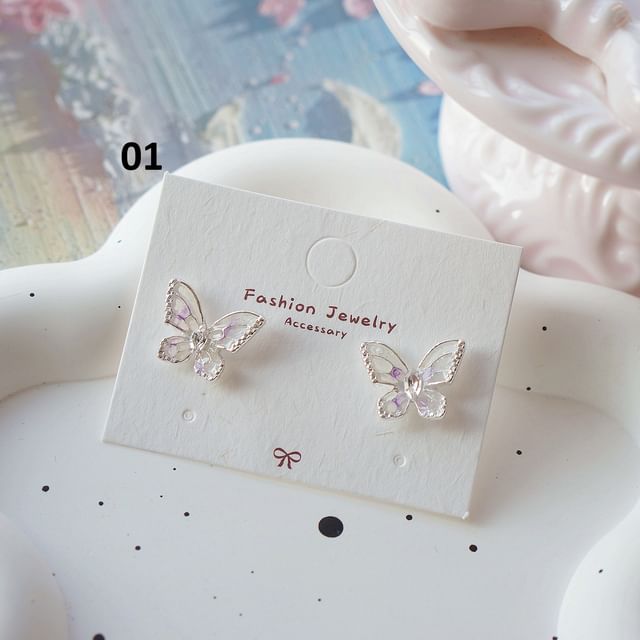 Dangle On Clip Earring Butterfly /