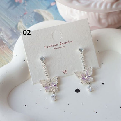 Dangle On Clip Earring Butterfly /