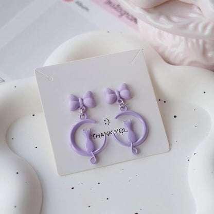 Cat Dangle Moon / Earring On Clip