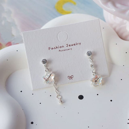 On / Earring Clip Star Dangle Asymmetrical