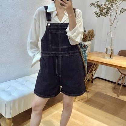 Washed Denim Jumper Shorts