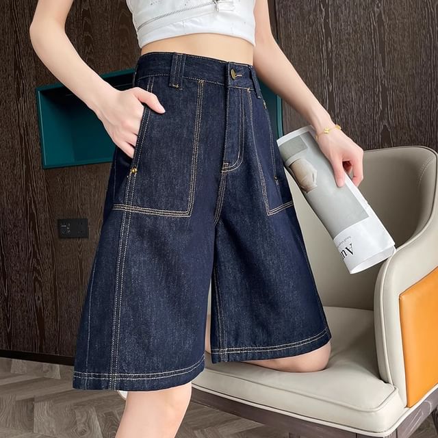 High Waist Wide Leg Jorts