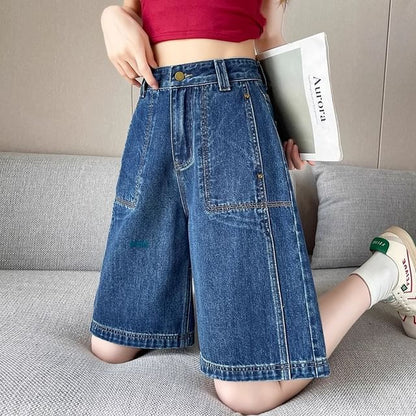 High Waist Wide Leg Jorts