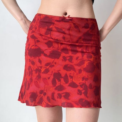 Floral A-Line Mini Skirt