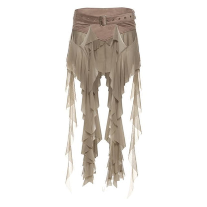 Ruffled Asymmetric Wrap Skirt