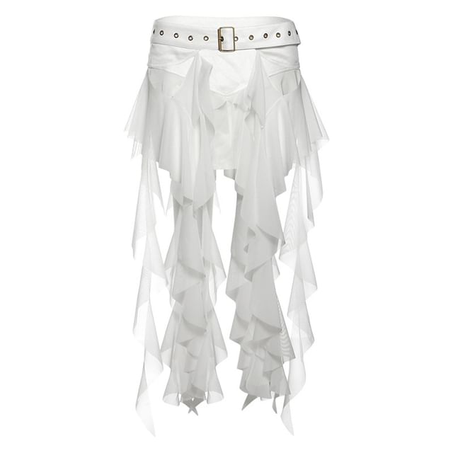 Ruffled Asymmetric Wrap Skirt