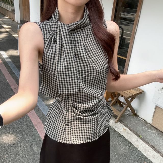 Plaid Top and Maxi A-Line Skirt Set