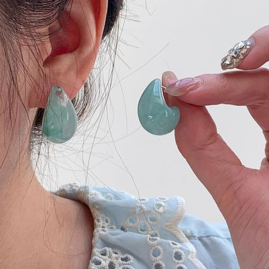 Drop Water Glazed Leverback Earring