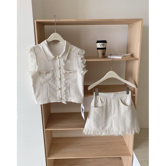 Set: Lace Trim Top + Mini Skirt