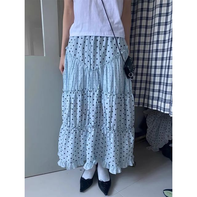 Dotted Maxi Skirt