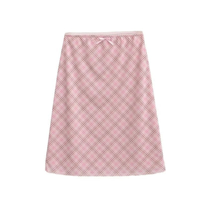 Patterned Mesh A-Line Skirt with High Waist