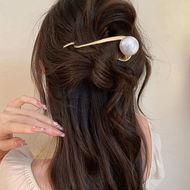 Faux Hair Clip Pearl