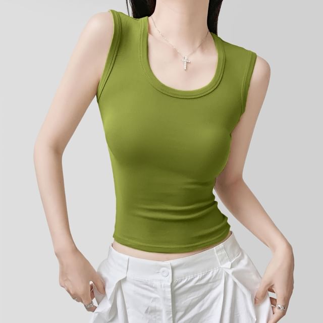 Plain Cropped Tank Top