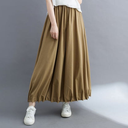 Plain Maxi A-Line Skirt
