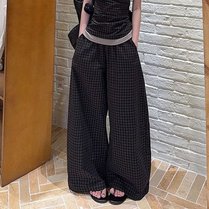 Tie-Back Mock Two-Piece Crew-Neck Tee & Baggy Pants