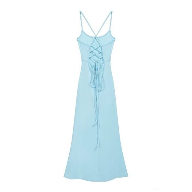 Backless Spaghetti Strap A-Line Dress - Altfashion Shop