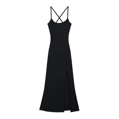 Backless Spaghetti Strap A-Line Dress - Altfashion Shop