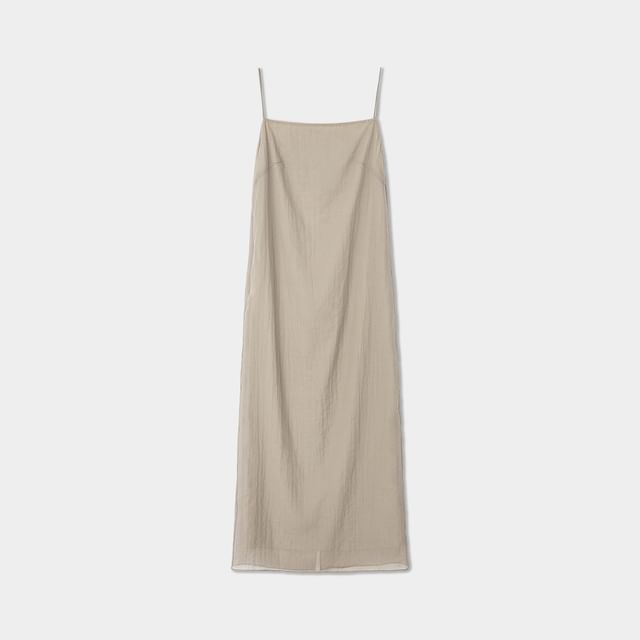 Sheer Shirt Over Spaghetti Strap Maxi Dress - Altfashion Shop