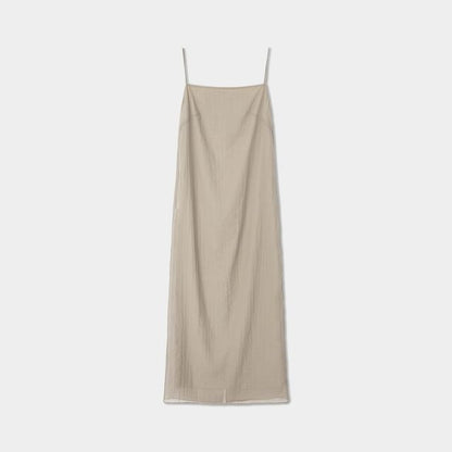 Sheer Shirt Over Spaghetti Strap Maxi Dress - Altfashion Shop