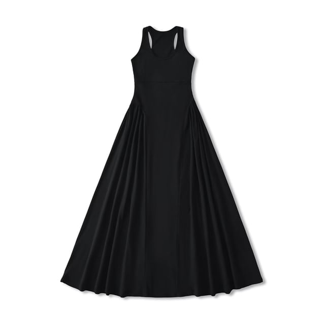 Crew Neck Sleeveless A-Line Maxi Dress - Altfashion Shop