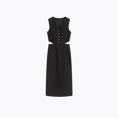 Cutout V-Neck Sleeveless Sheath Dress - Altfashion Shop