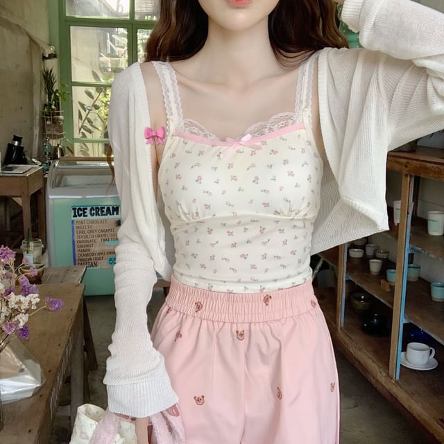 Plain Sheer Open-Front Cropped Cardigan