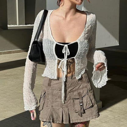 Plain Open-Front Cropped Cardigan