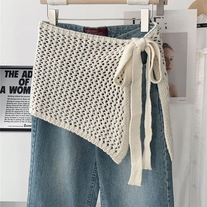 Crochet Knit Half Apron Skirt