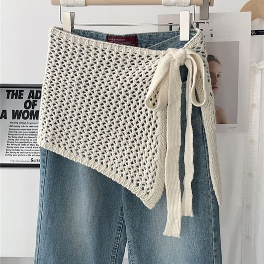 Crochet Knit Half Apron Skirt