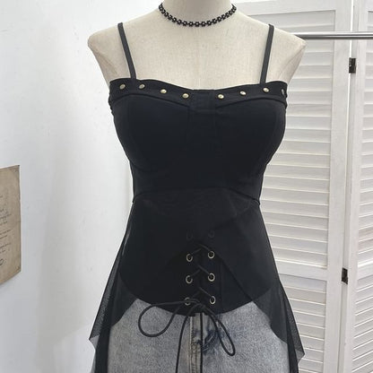 Studded Lace Padded Camisole Top
