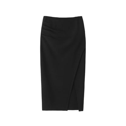 Slit Hem High Waist Midi Pencil Skirt