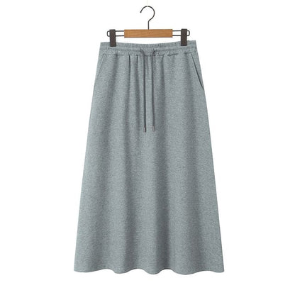 Half Zip Sailor Collar Top & Drawstring Waist Skirt