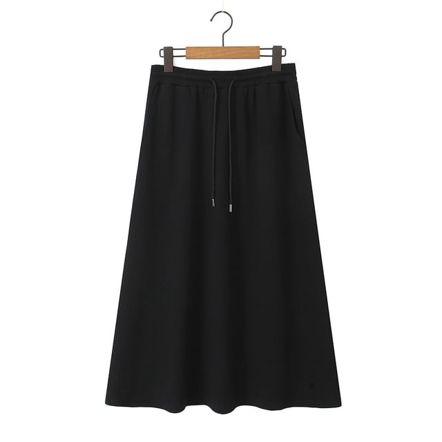 Half Zip Sailor Collar Top & Drawstring Waist Skirt