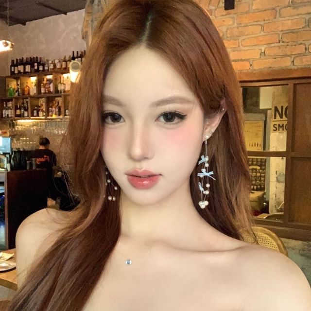 Bow Pearl Faux Drop Fringed Earring