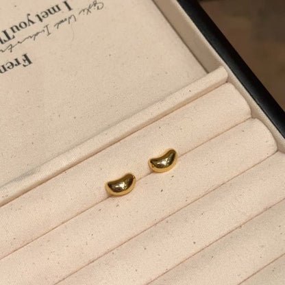 Bean Sterling 925 Stud Silver Earring