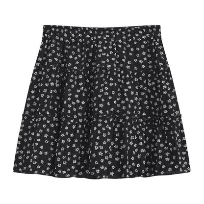 Floral Tiered Mini A-Line Skirt