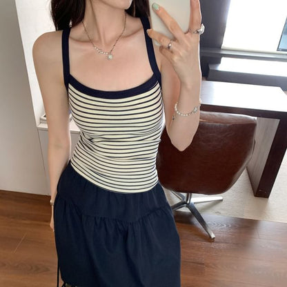 Striped Slim-Fit Cami Top