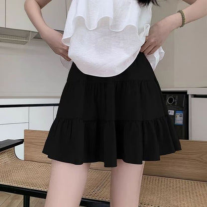 Balletcore Elastic Waist Tiered Frill Mini A-Line Skirt