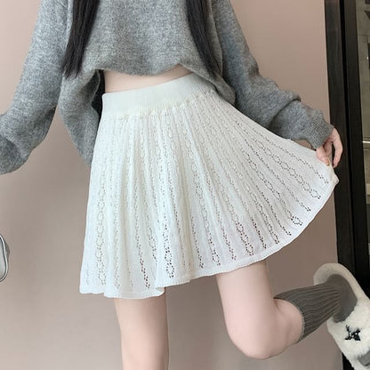 Mini A-Line Knit Skirt