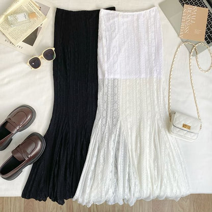 Lace Fishtail Maxi Skirt