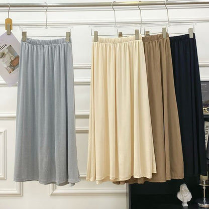 Solid A-Line Maxi Skirt