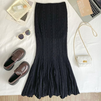 Lace Fishtail Maxi Skirt