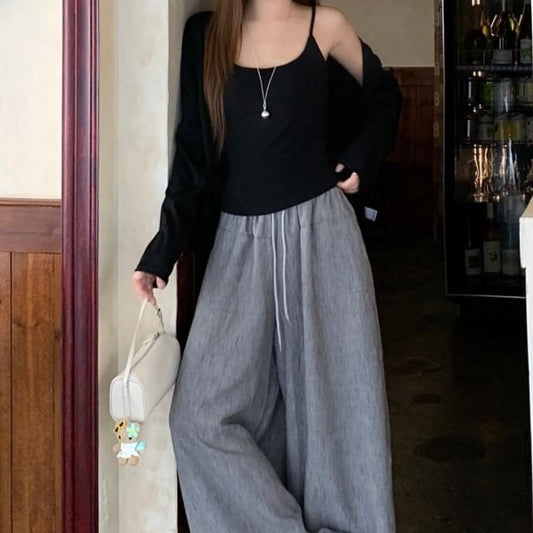 Cardigan, Cami, and Wide Leg Pants Set
