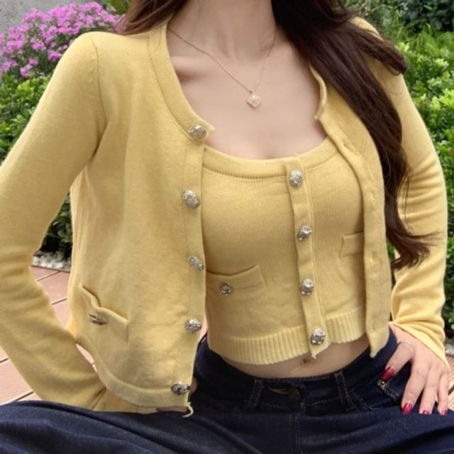 Cropped Cardigan and Cami Top