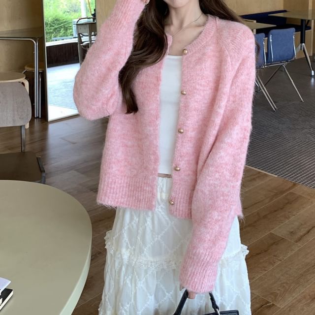 Furry Crewneck Cardigan