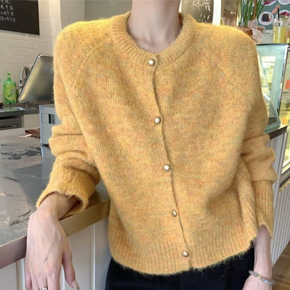 Furry Crewneck Cardigan