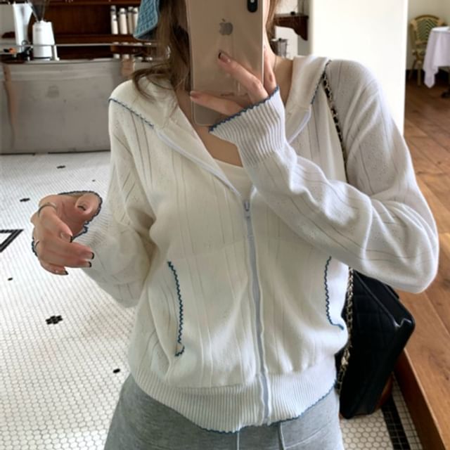 Hooded Zip Cardigan