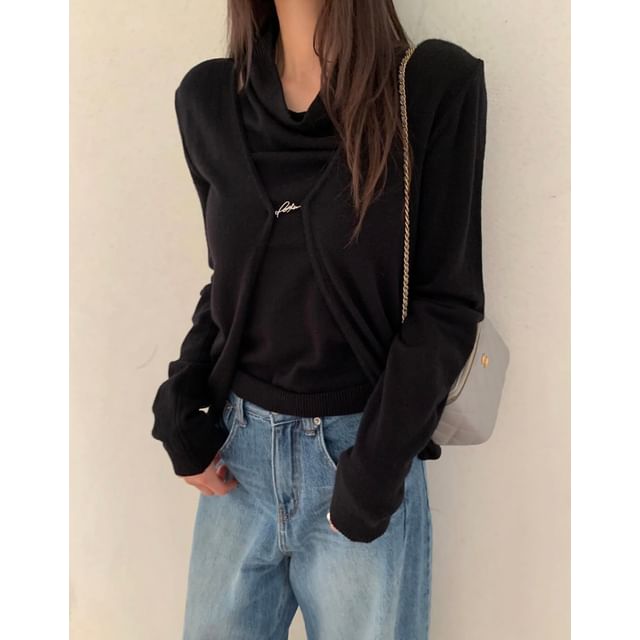 Sleeveless Crop Top and Cardigan Set